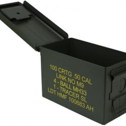 Caisse de Munitions Boîte à Munitions US Army Box en Metal, 30 x 19 x 15,5 cm Vert