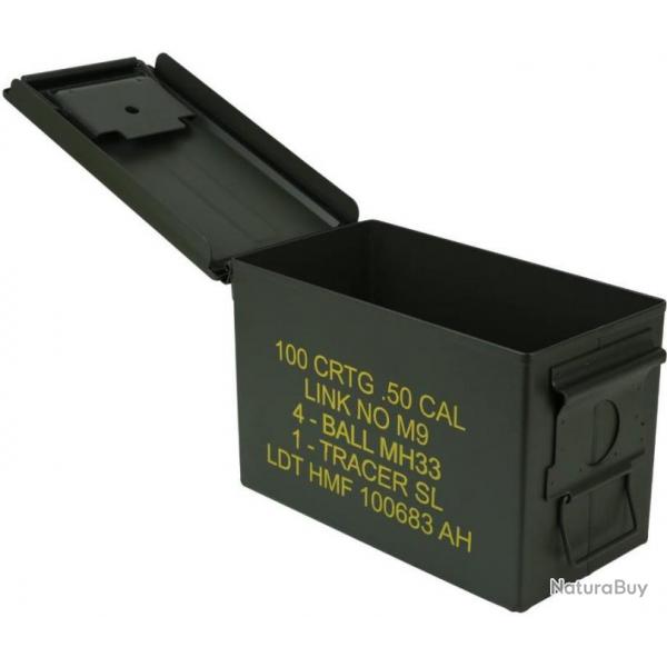 Caisse de Munitions Bote  Munitions US Army Box en Metal, 30 x 19 x 15,5 cm Vert