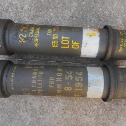 2 tubes / conteneurs vide US , 1954