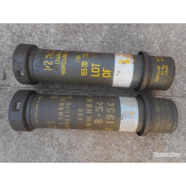 2 tubes / conteneurs vide US , 1954