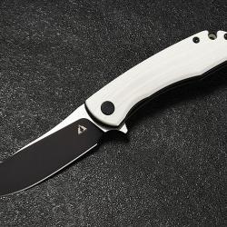 Couteau CMB Made Knives Blaze White Lame Acier D2 Manche G10 IKBS Linerlock Clip CMB06W
