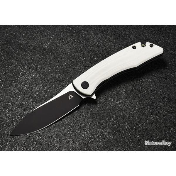 Couteau CMB Made Knives Blaze White Lame Acier D2 Manche G10 IKBS Linerlock Clip CMB06W