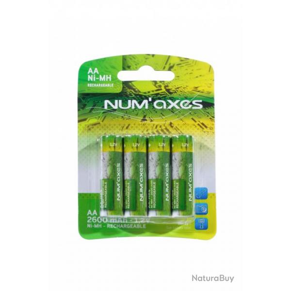 ( NUM'AXES - Piles rechargeables type AA HR6 1,2 v 2600 mAh)NUM'AXES - Piles rechargeables type AA H