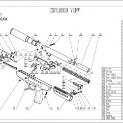 ( SPRING N°32)Pièces détachées pour pistolet à air LANGLEY SILENCER