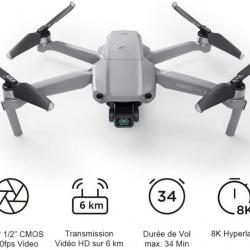 Drone avec Vidéo 4K Ultra HD Photo 48 Mégapixels Capteur CMOS ½ pouces Vitesse Max 68,4 km/h