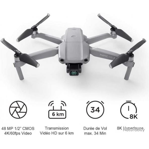 Drone avec Vido 4K Ultra HD Photo 48 Mgapixels Capteur CMOS  pouces Vitesse Max 68,4 km/h