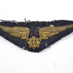 Insigne patch tissu Mécanicien embarqué Armée de l'Air - Brodé cannetille - Indochine