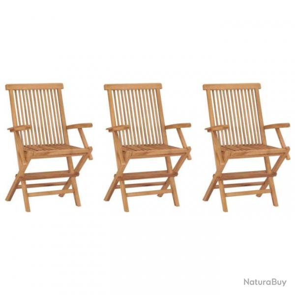 Chaises de jardin pliables 3 pcs Bois de teck massif 315444