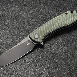 Couteau CMB Made Knives Blaze Green Lame Acier D2 Manche Micarta IKBS Linerlock Clip CMB06G