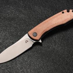 Couteau CMB Made Knives Blaze Brown Lame Acier D2 Manche Micarta IKBS Linerlock Clip CMB06B
