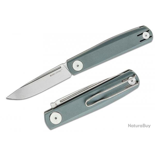 Couteau Real Steel Gslip Compact Gray Lame Acier VG10 Manche G-10 Slipjoint Clip RS7869