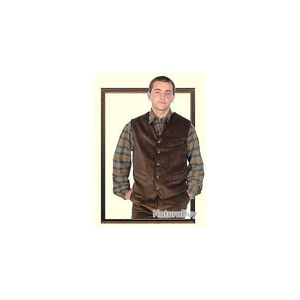 Gilet tailleur velours  Marron 58