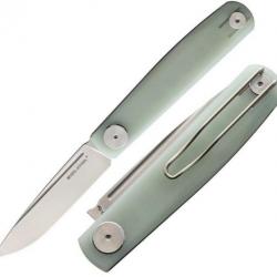 Couteau Real Steel Gslip Compact Jade Lame Acier VG10 Manche G-10 Slipjoint Clip RS7867