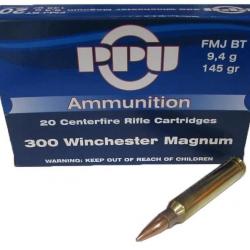 20 CARTOUCHES PARTIZAN 300 WIN MAG 145GR FMJ