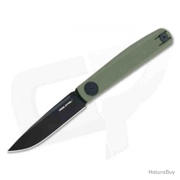 Couteau Real Steel Gslip Compact Green Lame Acier VG10 Manche G-10 Slipjoint Clip RS7866