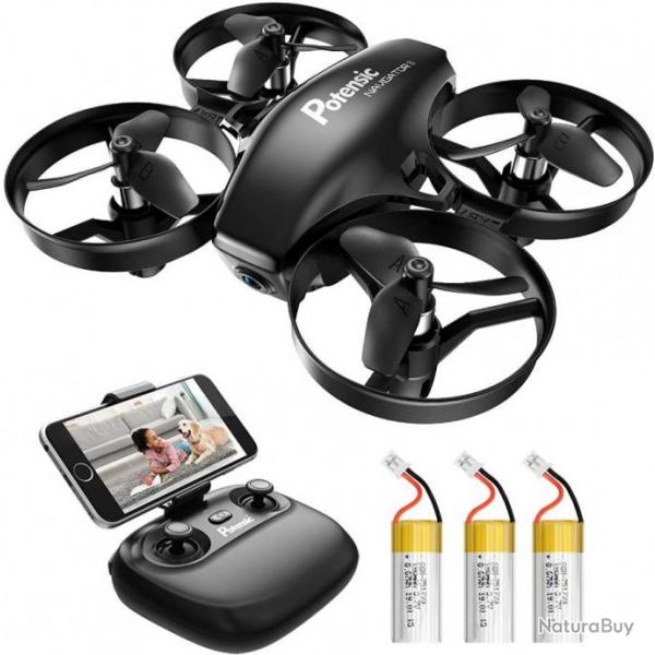 Drone avec Camra HD Drone Mini avec Trois Batteries Longue Autonomie WiFi FPV Debutant