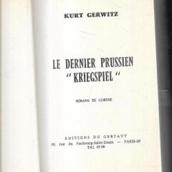 le dernier prussien kriegspiel de kurt gerwitz Gerfaut grand format roman de guerre