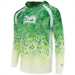 L Shirt Pelagic VaporTek Dorado Hooded Vert