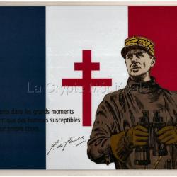 PLAQUE METAL CHARLES DE GAULLE/ FRANCE LIBRE