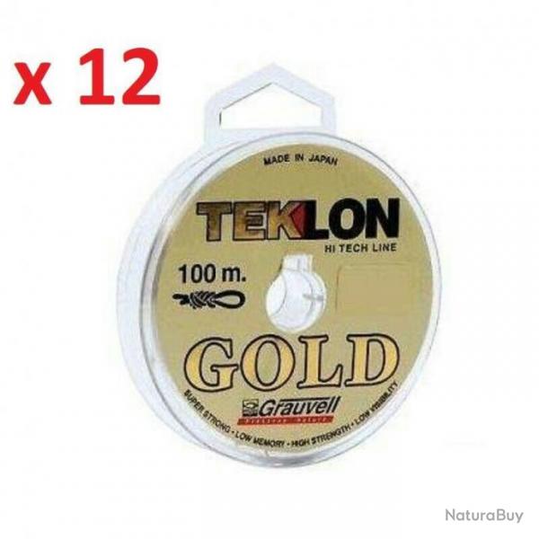 1200m, Nylon GRAUVELL TEKLON gold 0.08mm 1.200kg Monofilament Coated fil peche