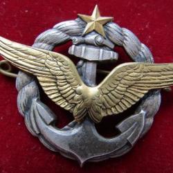 médaille Insigne Brevet de Pilote Aéronavale dos lisse ailes matricées aviation Drago Paris Marine