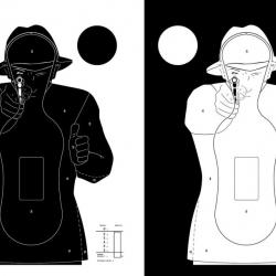 100 cibles cartons silhouette Police 51 x 71 cm-Noire sur fond blanc