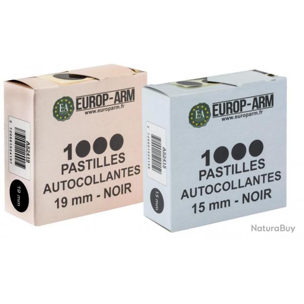 Pastilles autocollantes noires diam. 15 ou 19 mm-Diam.19 mm