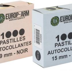 Pastilles autocollantes noires diam. 15 ou 19 mm