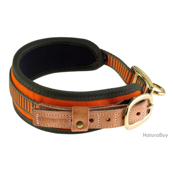 Collier chien de sang orange fluo - Niggeloh-Taille S - Tour de cour 40/50 cm.