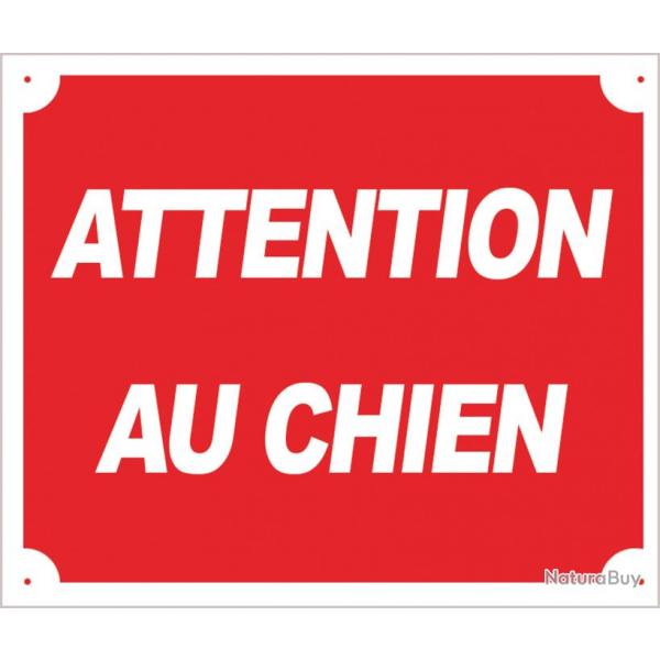 Panneau ''Attention au chien'' 30 x 25 cm-Aluminium