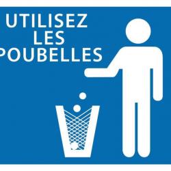 Panneau ''Utilisez les poubelles'' 30 x 25 cm-Akilux