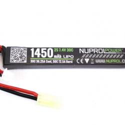 Batterie LiPo stick 7,4 v/1450 mAh 30C-1 stick - 1450 mAh 30C - Connecteurs Mini Tamiya