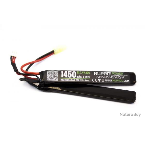 Batterie LiPo 2 lments 7,4 v/1450 mAh 30C-1450 mAh 30C - Connecteurs Mini Tamiya