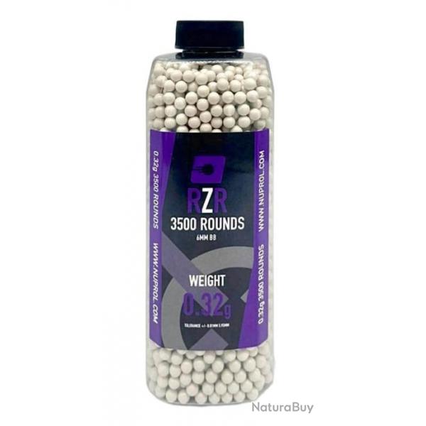 Billes Airsoft 6mm RZR 0.32g bouteille 3500 bbs-0,32