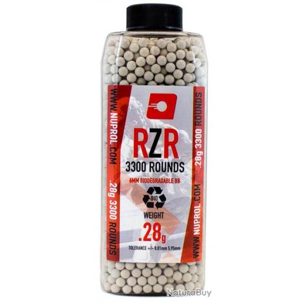 Billes Airsoft 6mm RZR 0.28g BIO bouteille 3500 bbs-0,28g