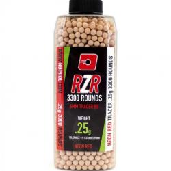Billes Airsoft 6mm RZR 0.25g bouteilles 3300 bbs TRACER rouges