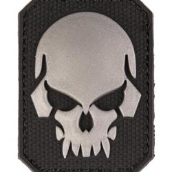 Patch PVC Tête de mort Noir 6 x 4.5cm