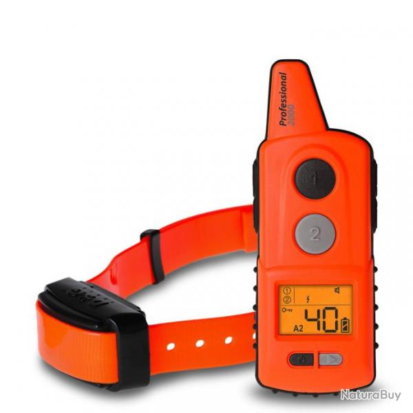 Collier de dressage professionnel 1000 ou 2000 m-Collier Pro 2000 et tlcommande 2 km - Orange