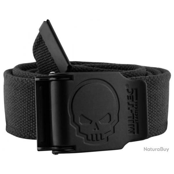 Ceinture Noire boucle tte de mort Miltec