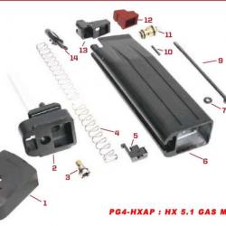 Pièces origine pour chargeurs gaz série HX-BASE DE CHARGEUR N°2