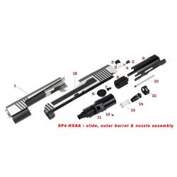 Original spare parts for HX serie lslide, outer barrel and nozzle assembly-CACHE ARRIERE CULASSE N°2