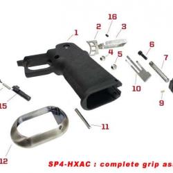 Pièces origine pour série HX grip complet-BLOC RESSORT DE CHIEN N°9