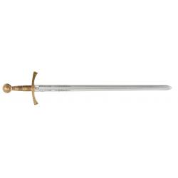 Réplique Denix d'épée médiévale Française-EPEE FLEUR DE LYS FOURREAU BLEU 109 CM