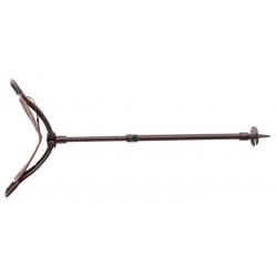 Canne-siège-CANNE SIEGE ALUMINIUM REGLABLE ASSISE EN CUIR T 60-90 CM