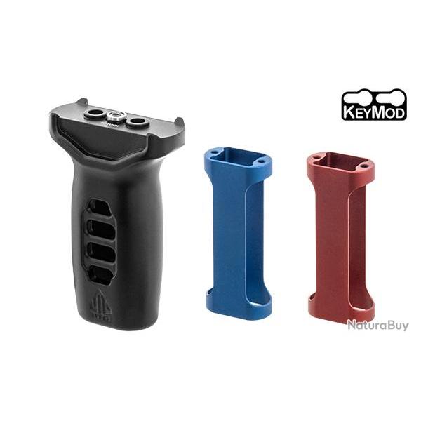 Grip Super slim Keymod avec inserts rouge et bleu