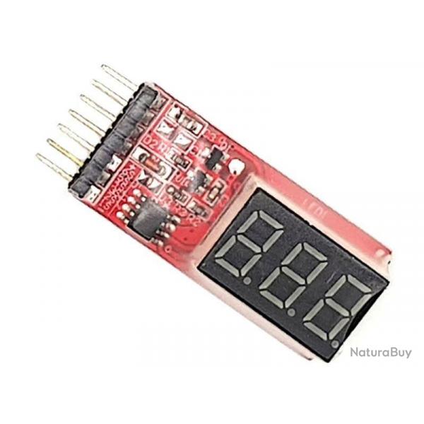 Testeur batterie LIPO 1S-6S-LIPO HEAT VOLTAGE DISPLAY 1S-6S