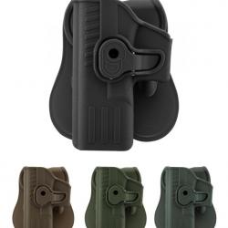 Holster rigide Quick Release pour Glock 17 Gaucher-Gris