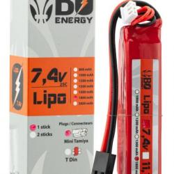 1 stick batterie Lipo 2S 7.4V 1800mAh 25C-1 stick - 1800mAh 25C - Mini Tamyia