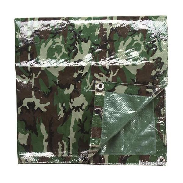 Bche agricole camouflage Woodland 1.9x3 m avec oeillets-Bhce agricole woodland 2x3m avec oeilletsh