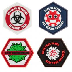 Patch Sentinel Gear COVID-COVID1 FOND BLANC CERCLE ROUGE
